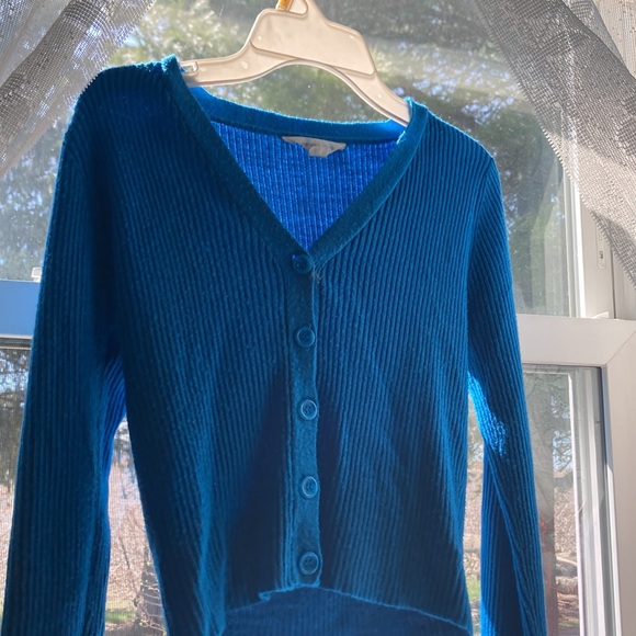 Blue Cropped Cardigan - Picture 4 of 4
